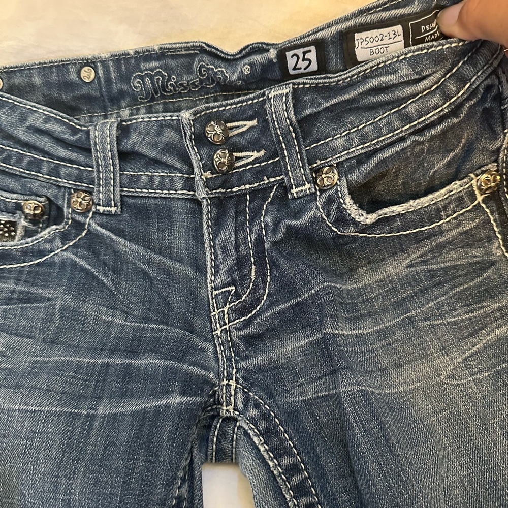 Miss me Women's Blue Jeans size 25 boot - Picture 4 of 7